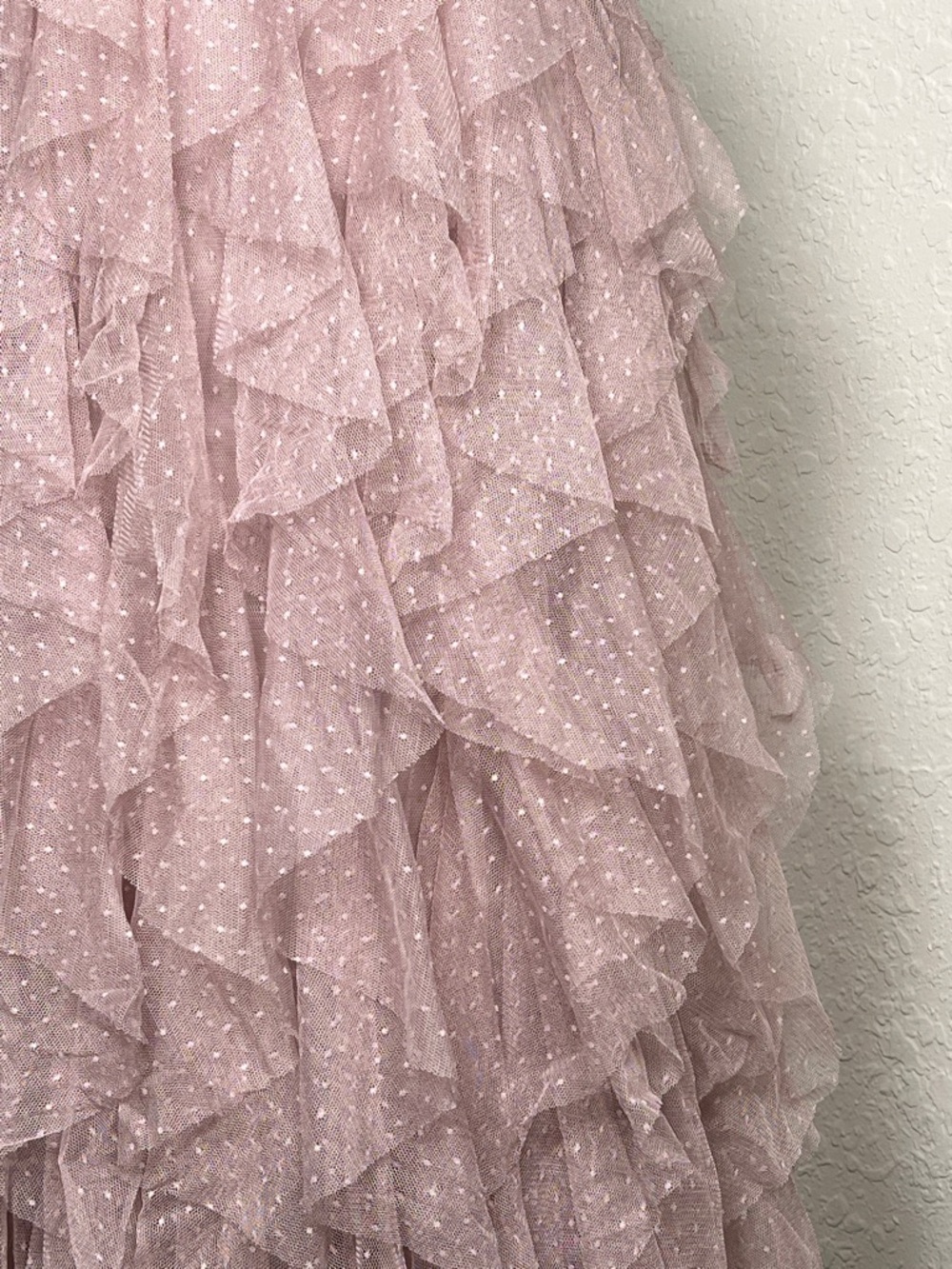 Anthropologie Dusty Pink Layered Tulle Maxi Skirt - Picture 4 of 5
